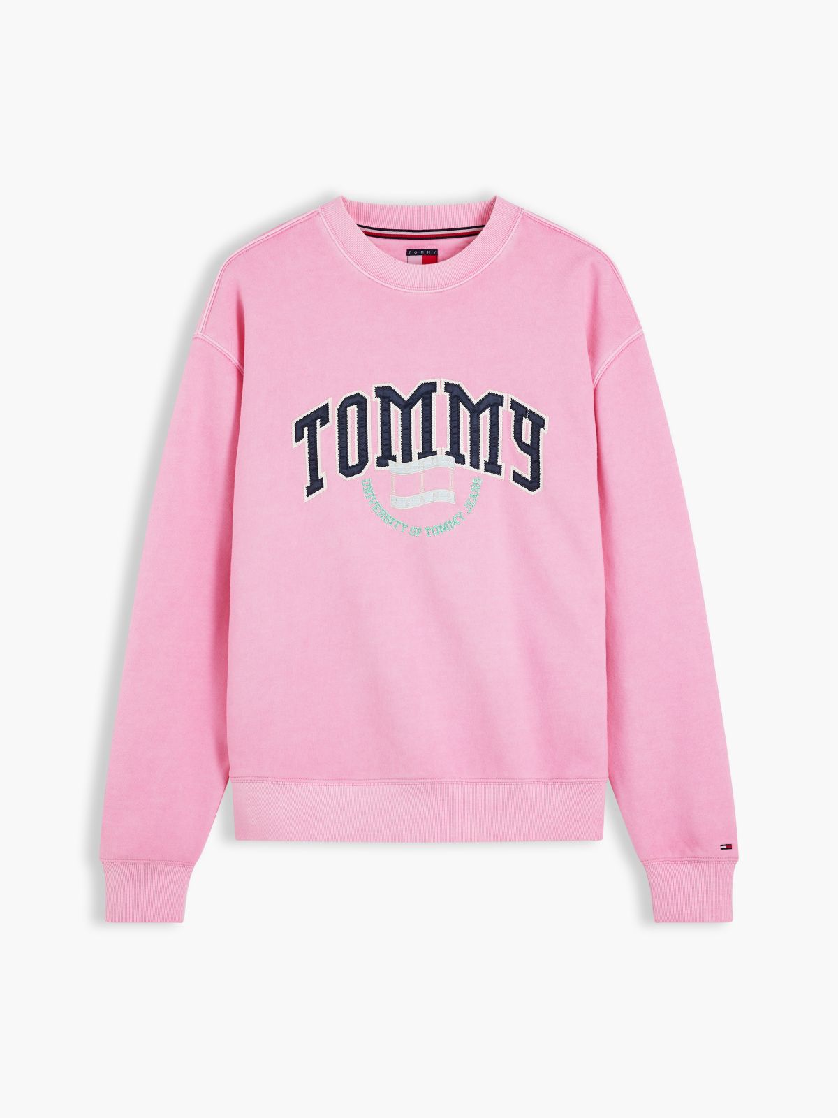 Varsity Logo Relaxed Terry Sweatshirt — Pink