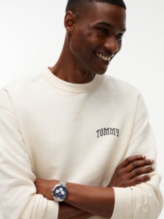 Logo Relaxed Crew Neck Sweatshirt — Beige 3