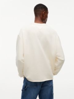Logo Relaxed Crew Neck Sweatshirt — Beige 4
