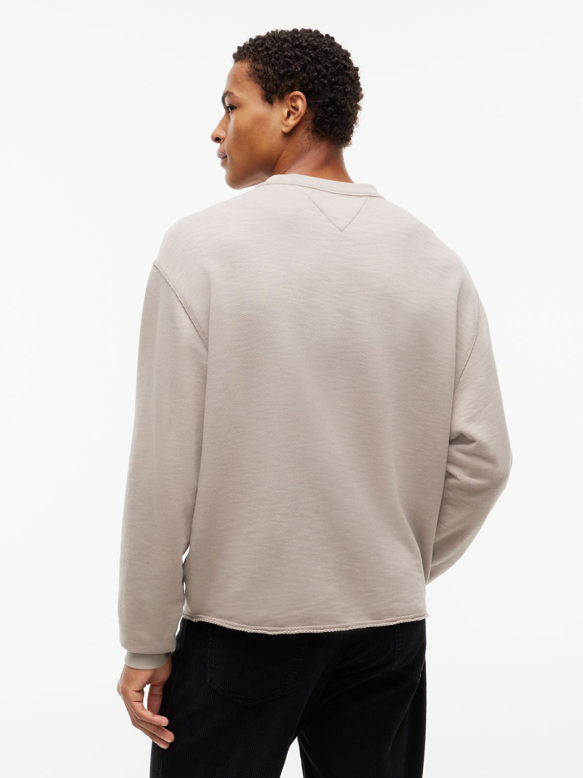 Logo Relaxed Crew Neck Sweatshirt — Grey