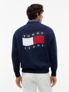 Back Wavy Flag Terry Relaxed Sweatshirt — Blue 4