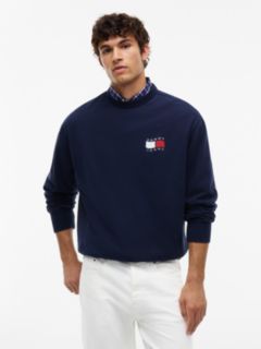 Back Wavy Flag Terry Relaxed Sweatshirt — Blue 1