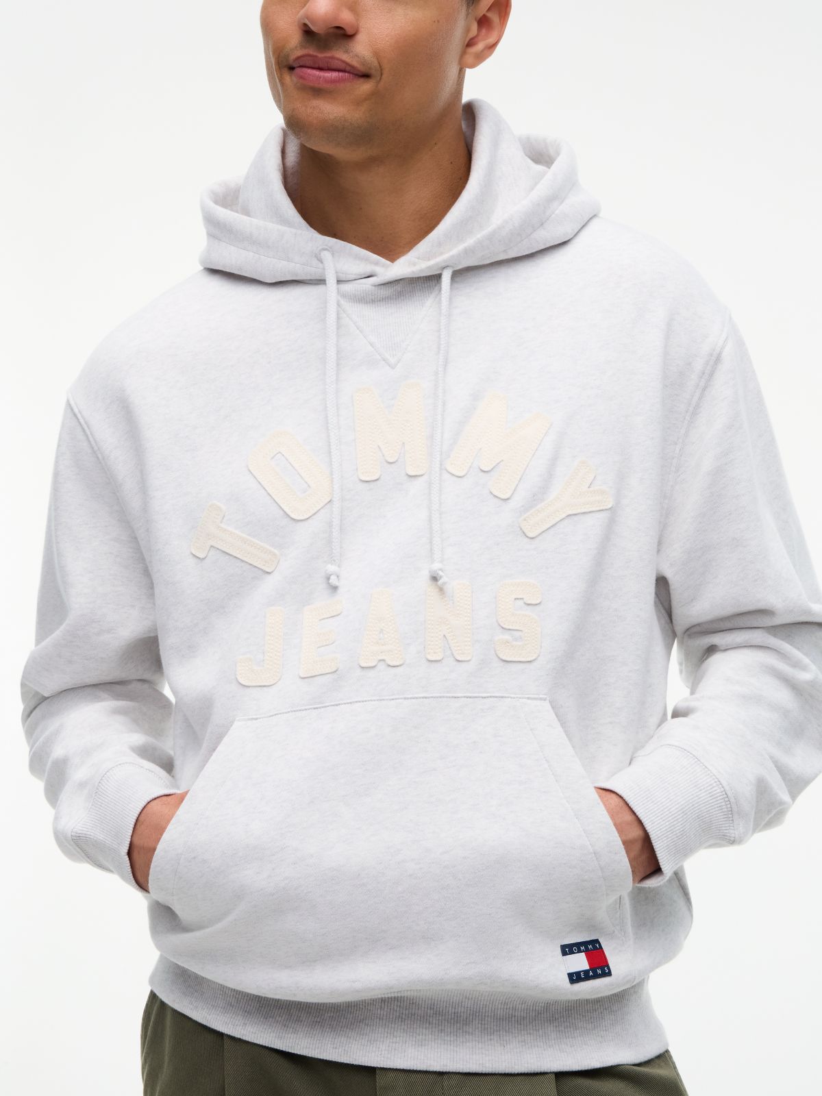 Classic Logo Relaxed Fleece Hoody — Grey