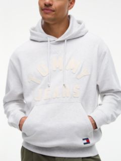 Classic Logo Relaxed Fleece Hoody — Grey 3