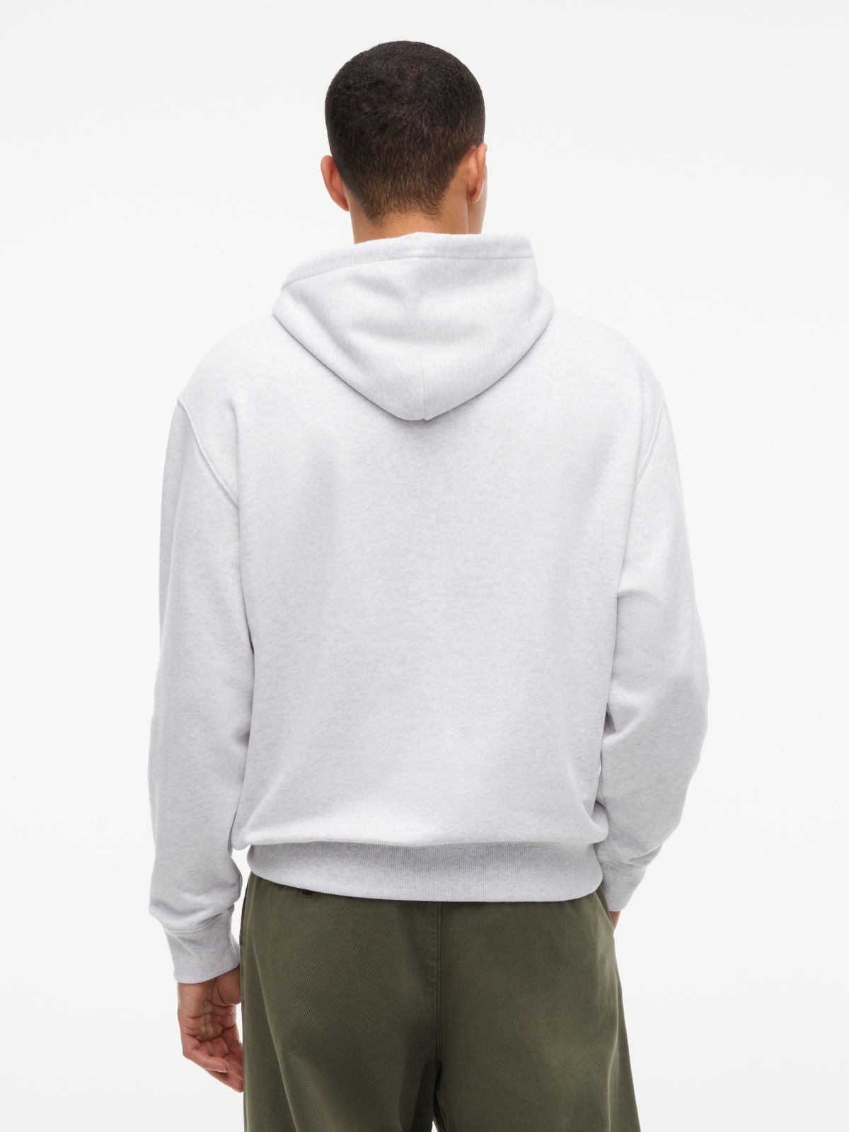 Classic Logo Relaxed Fleece Hoody — Grey