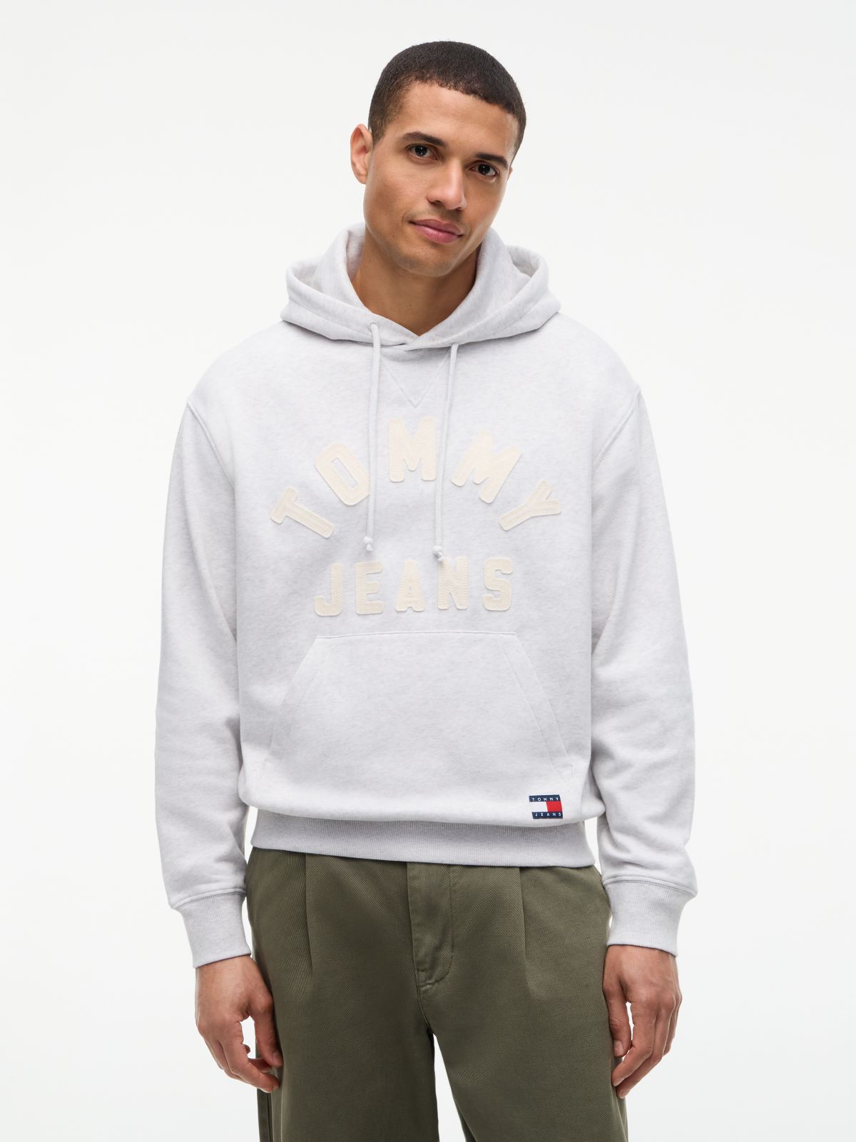 Classic Logo Relaxed Fleece Hoody — Grey
