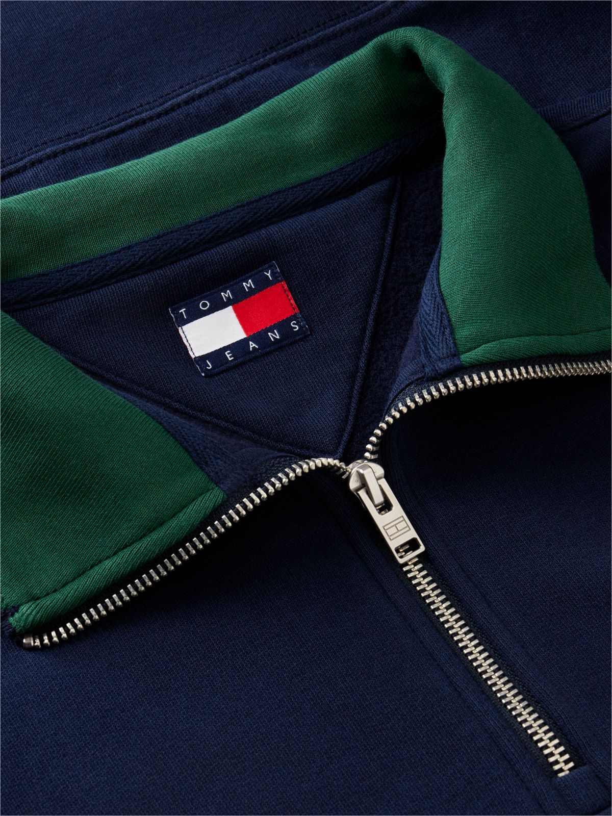 Tommy Badge Relaxed Quarter-Zip Sweatshirt — Blue