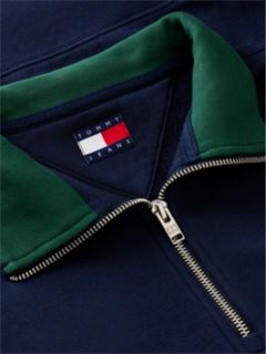Tommy Badge Relaxed Quarter-Zip Sweatshirt — Blue 6