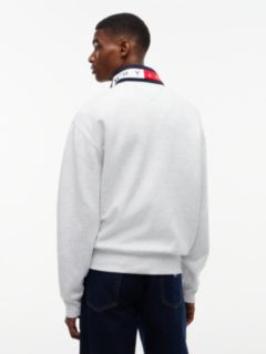 Tommy Badge Relaxed Quarter-Zip Sweatshirt — Grey 4