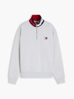 Tommy Badge Relaxed Quarter-Zip Sweatshirt — Grey 5