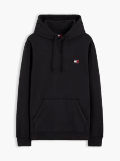 Tommy Badge Fleece Drawstring Hoody — Black 5