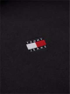 Tommy Badge Fleece Drawstring Hoody — Black 6