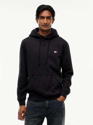 black badge fleece drawstring hoody for men tommy jeans
