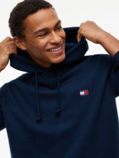 Tommy Badge Fleece Drawstring Hoody — Blue 3