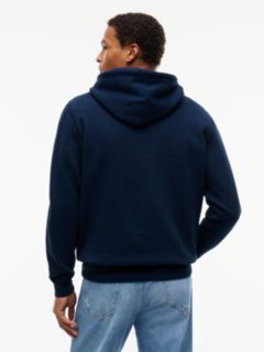 Tommy Badge Fleece Drawstring Hoody — Blue 4