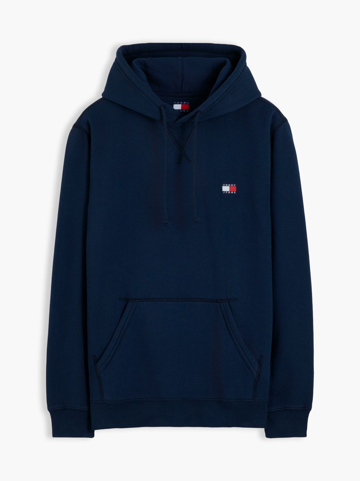 Tommy Badge Fleece Drawstring Hoody — Blue