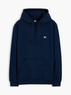 Tommy Badge Fleece Drawstring Hoody — Blue 5