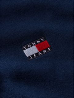 Tommy Badge Fleece Drawstring Hoody — Blue 6