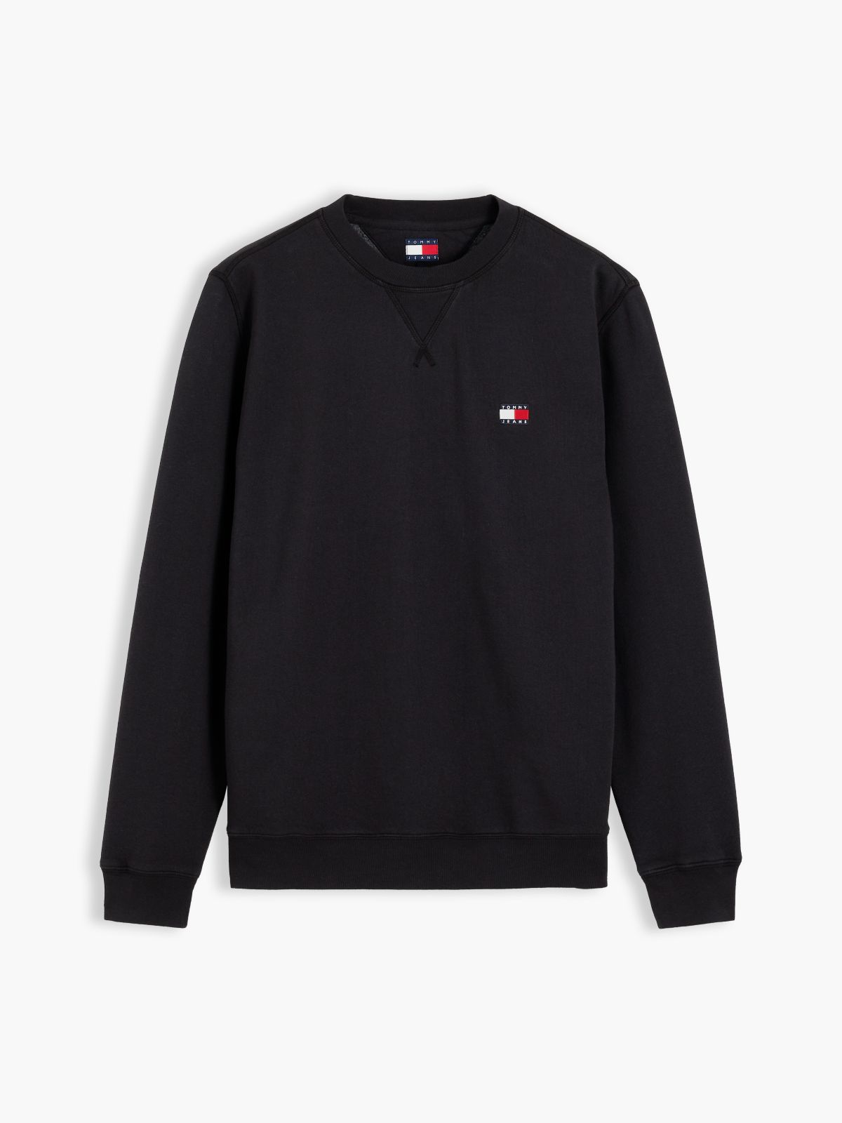 Badge Fleece Crew Neck Sweatshirt — Black