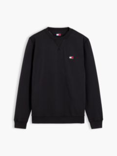 Badge Fleece Crew Neck Sweatshirt — Black 5