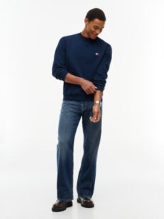 Badge Fleece Crew Neck Sweatshirt — Blue 2