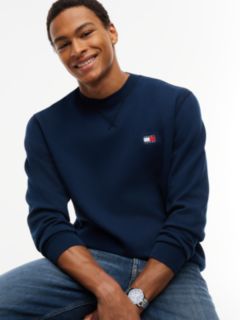 Badge Fleece Crew Neck Sweatshirt — Blue 3