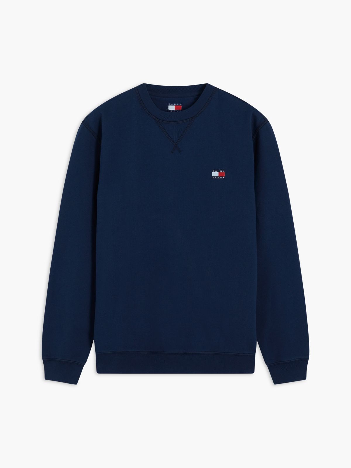 Badge Fleece Crew Neck Sweatshirt — Blue