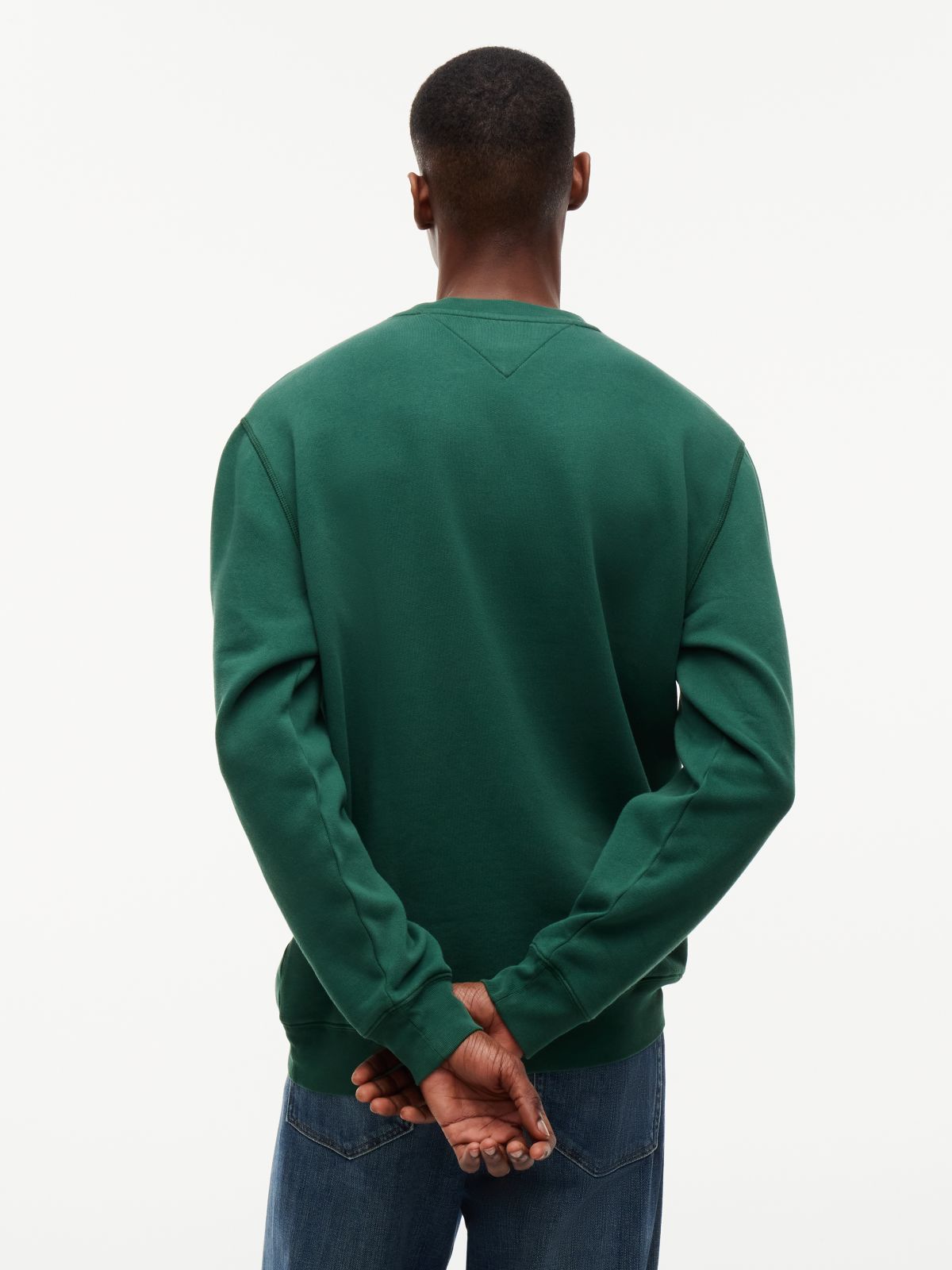 Badge Fleece Crew Neck Sweatshirt — Green