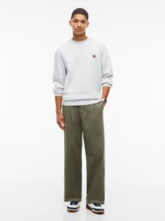 Badge Fleece Crew Neck Sweatshirt — Grey 2