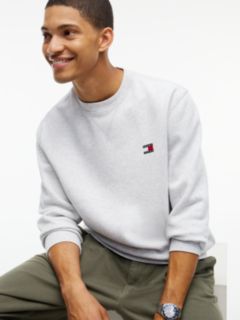 Badge Fleece Crew Neck Sweatshirt — Grey 3