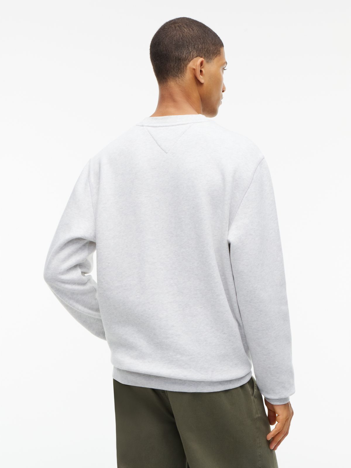 Badge Fleece Crew Neck Sweatshirt — Grey