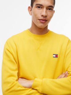 Badge Fleece Crew Neck Sweatshirt — Yellow 3