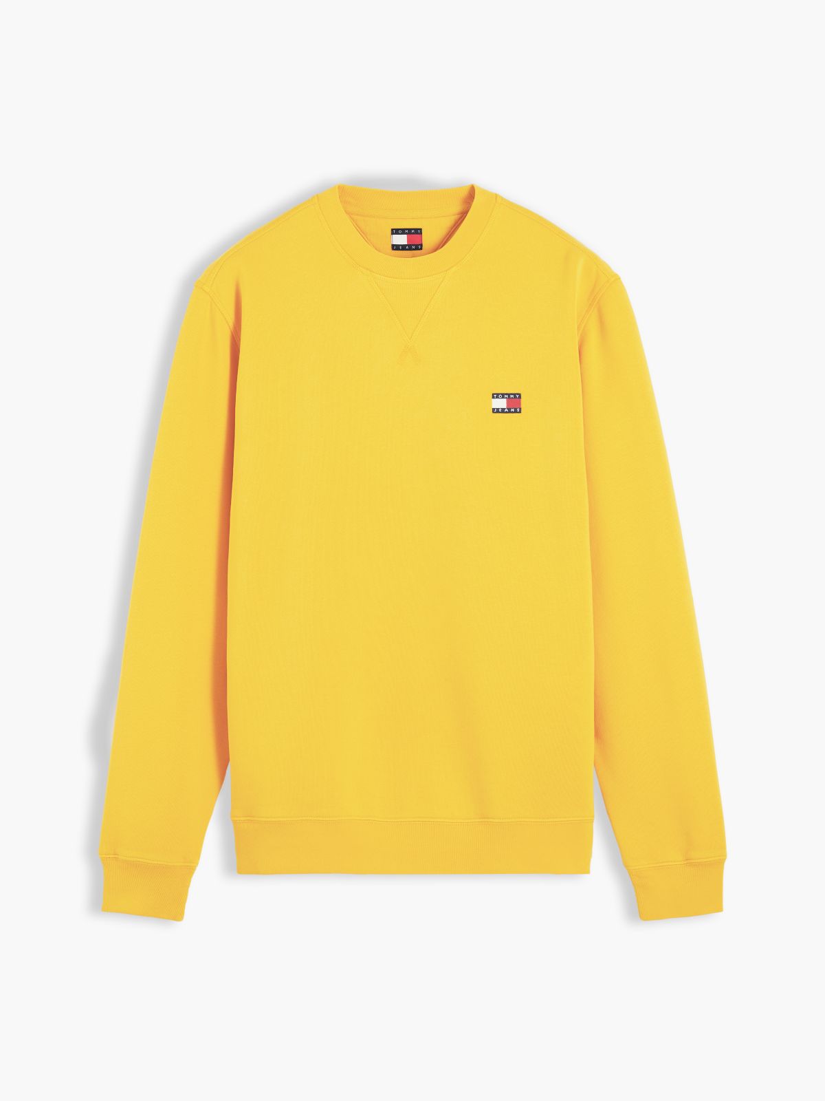Badge Fleece Crew Neck Sweatshirt — Yellow