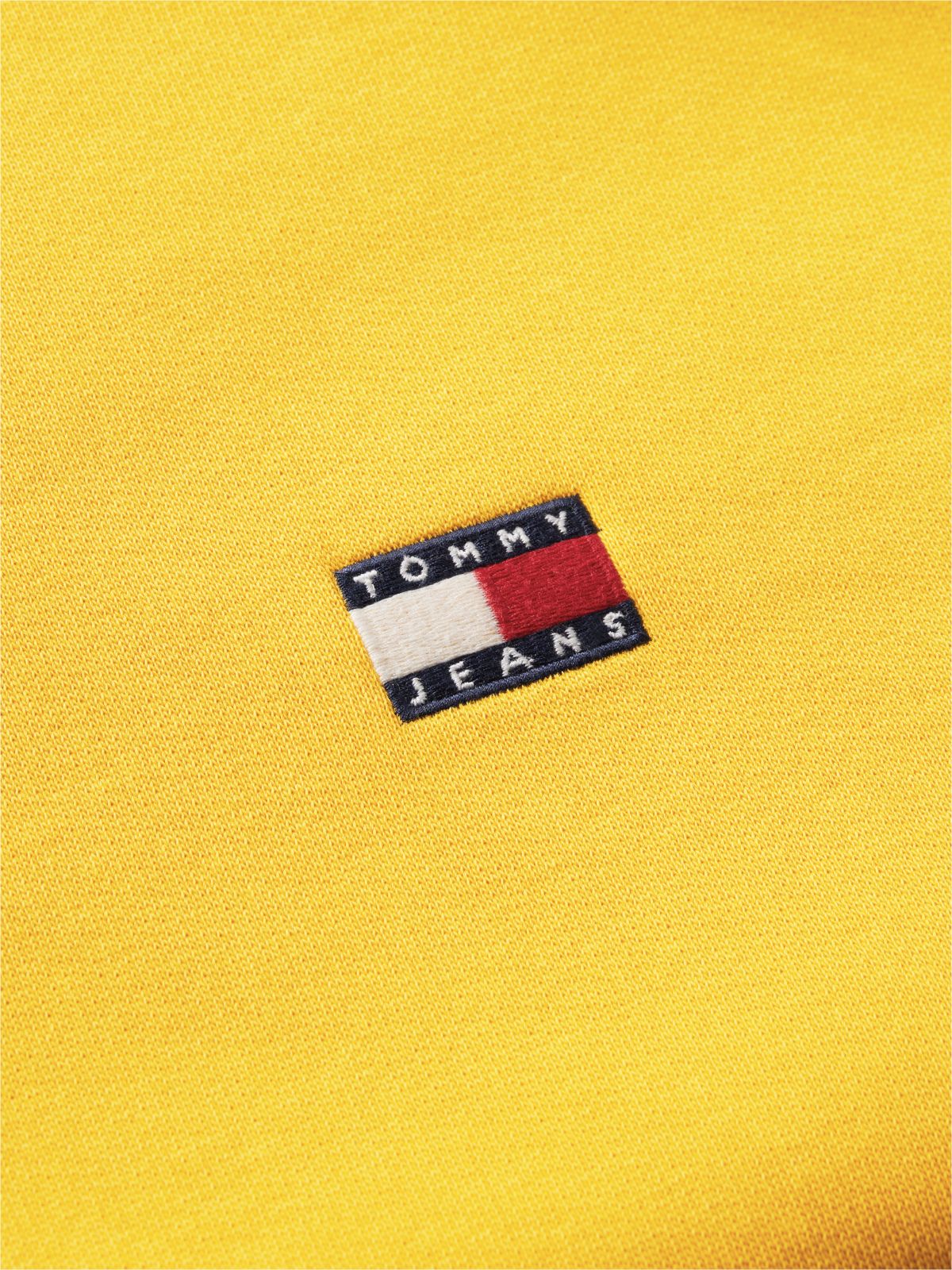 Badge Fleece Crew Neck Sweatshirt — Yellow