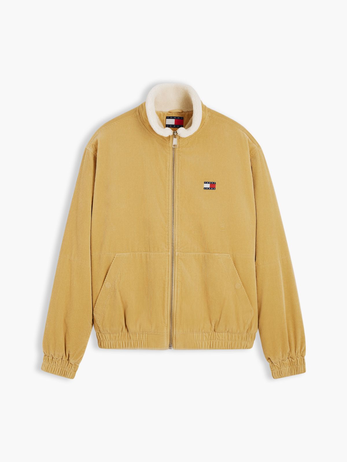 Washed Corduroy Zip-Thru Jacket — Beige