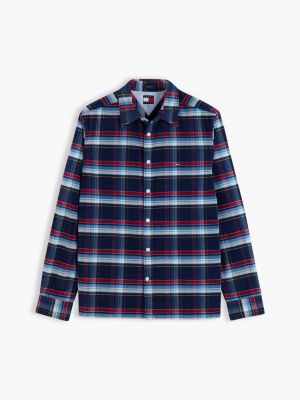 chemise coupe standard en velours côtelé blue pour hommes tommy jeans