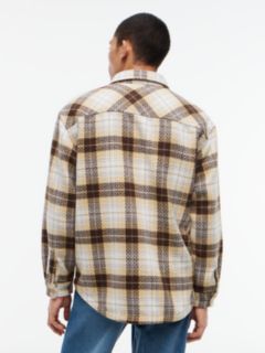 Tartan Check Oversized Overshirt — Beige 5