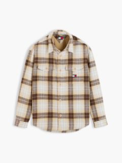 Tartan Check Oversized Overshirt — Beige 6