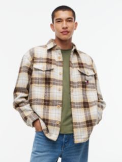 Tartan Check Oversized Overshirt — Beige 1