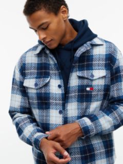 Tartan Check Oversized Overshirt — Blue 3