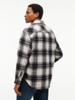 Tartan Check Oversized Overshirt — Black 4