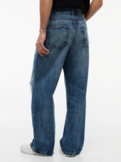Theo Loose Distressed Jeans — Blue 4