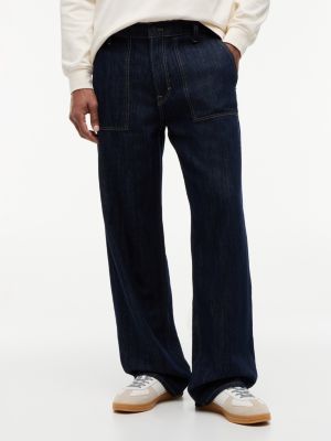 blue jaimie relaxed straight utility jeans for men tommy jeans
