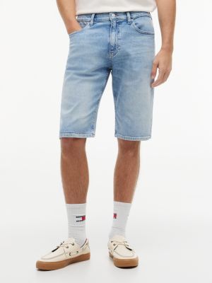 denim ryan straight denim short met fading voor heren - tommy jeans
