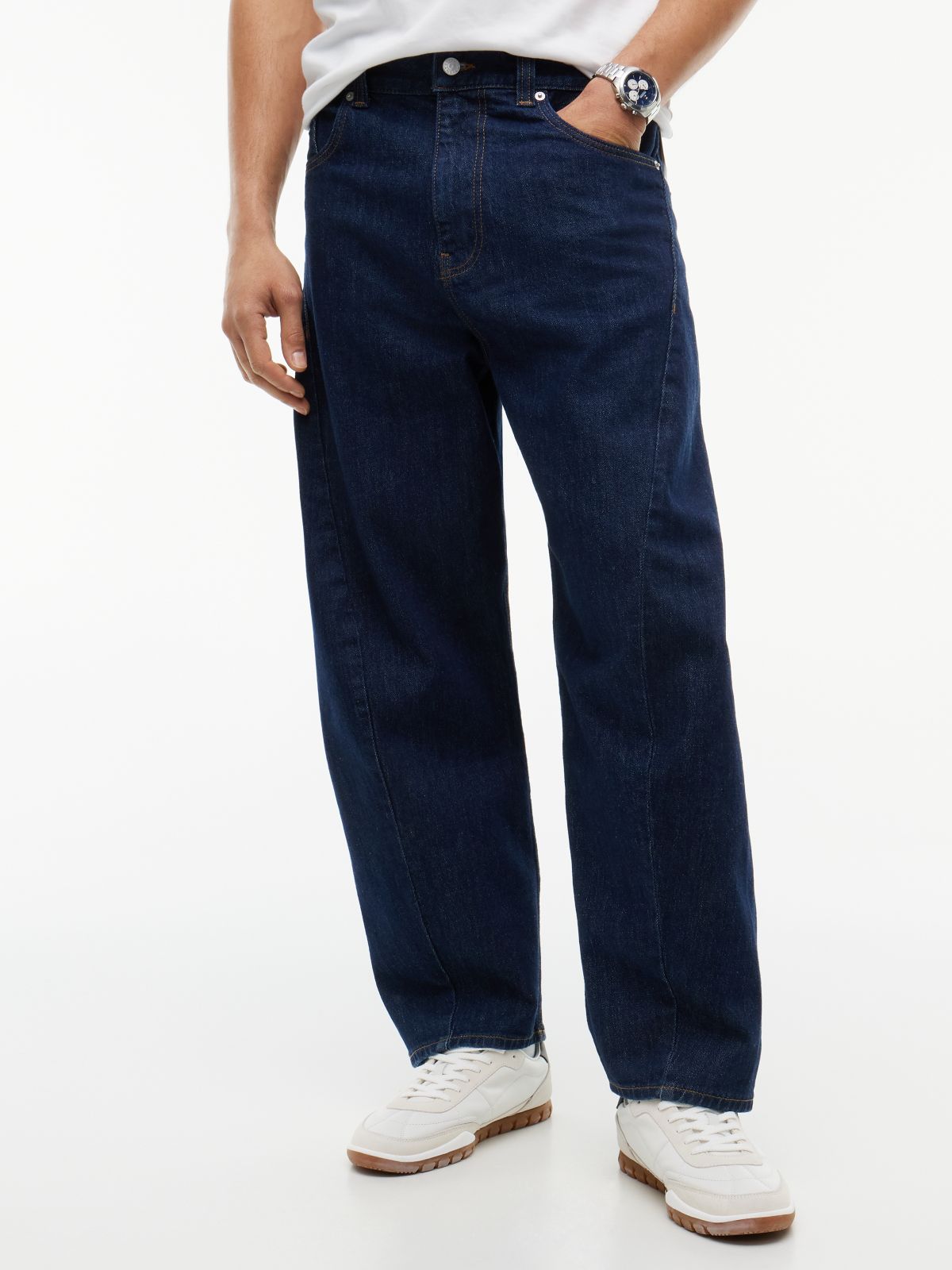 Ashton Barrel Twisted Seam Jeans — Denim
