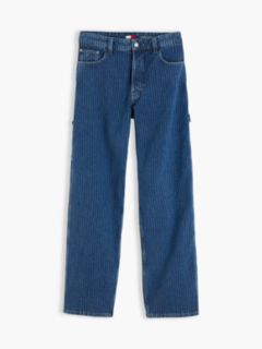 Jaimie Loose Straight Pinstripe Carpenter Jeans — Denim 6