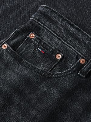 jeans jaimie relaxed fit dritti neri denim da uomini tommy jeans