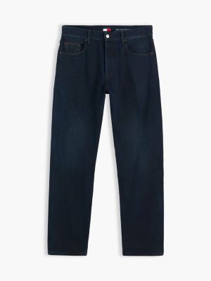 denim ryan slim straight jeans van selvedge voor heren - tommy jeans