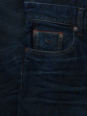 denim ryan slim straight jeans van selvedge voor heren - tommy jeans