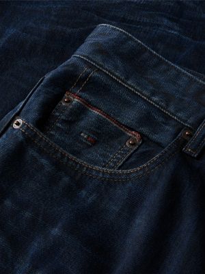 denim ryan slim straight jeans van selvedge voor heren - tommy jeans